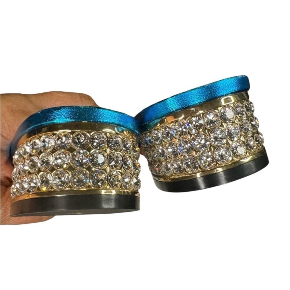 Gucci Metallic Blue Embellished Mules - Picture 11 of 11